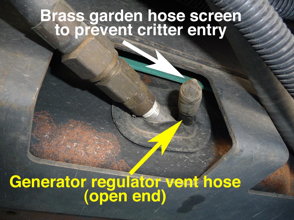 garden hose screen affixed to tubing